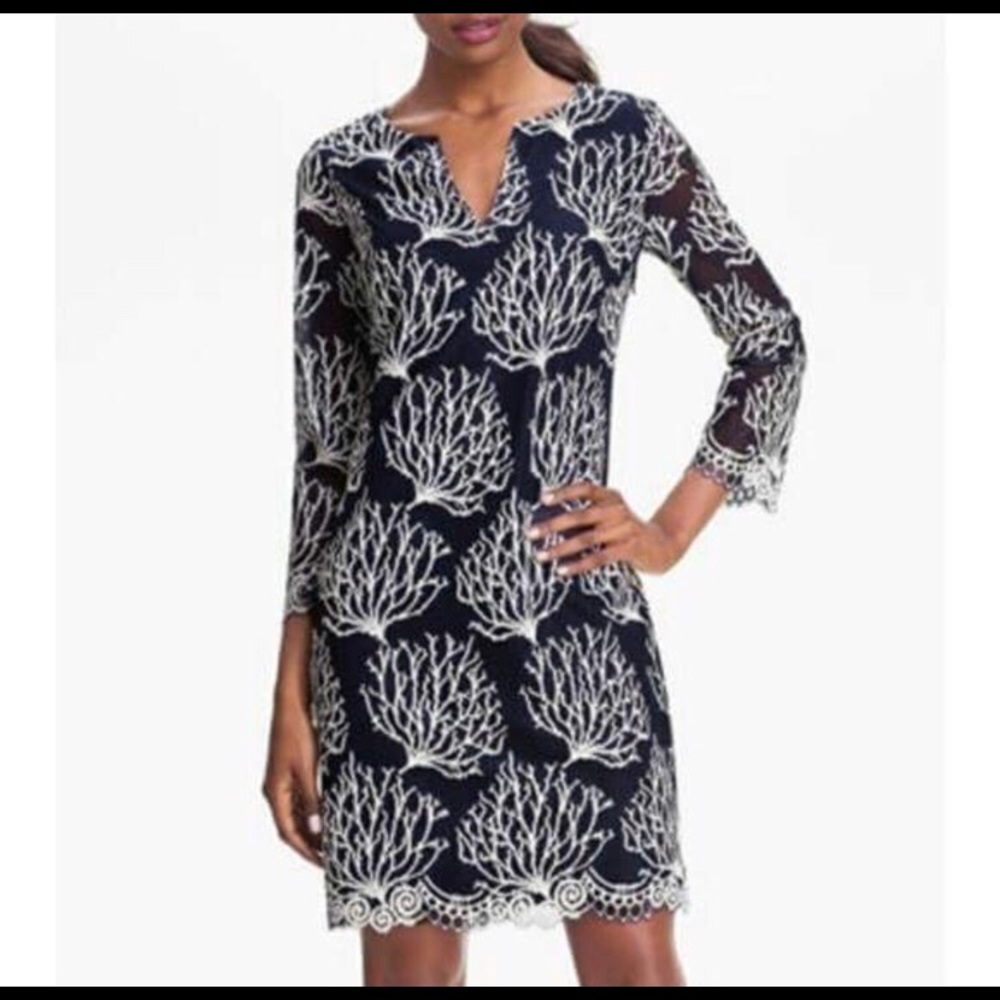Lilly Pulitzer Wendy Coral Lace Dress size 8